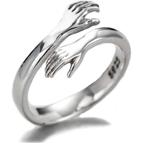 Come to My Arm 925 Sterling Silver Adjustable Hug Ring for Both Men and Women - Picture 7 of 7